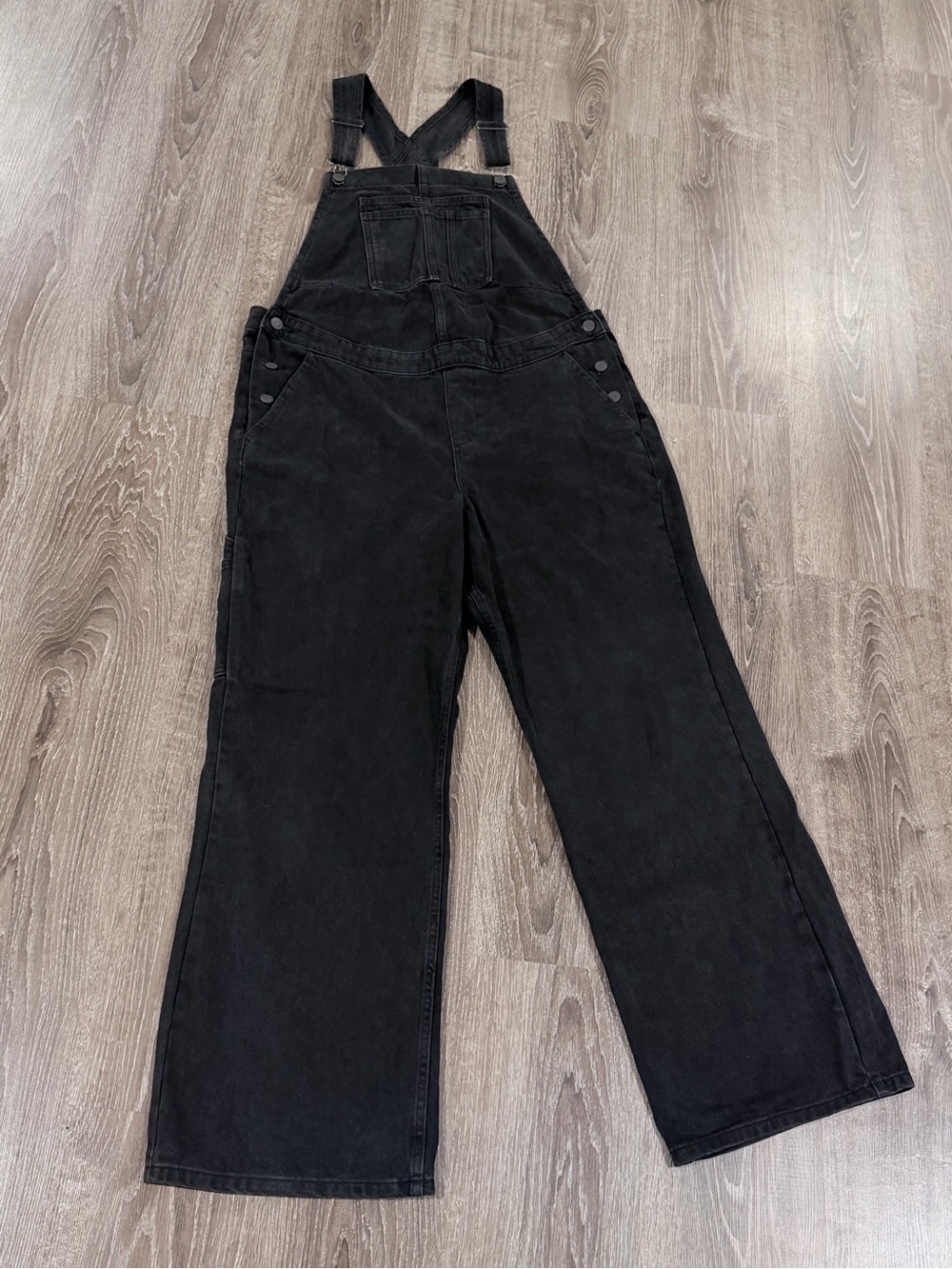 ASOS DESIGN Black Denim Maternity Overalls Jumpsuit Sz US 10 / UK 14